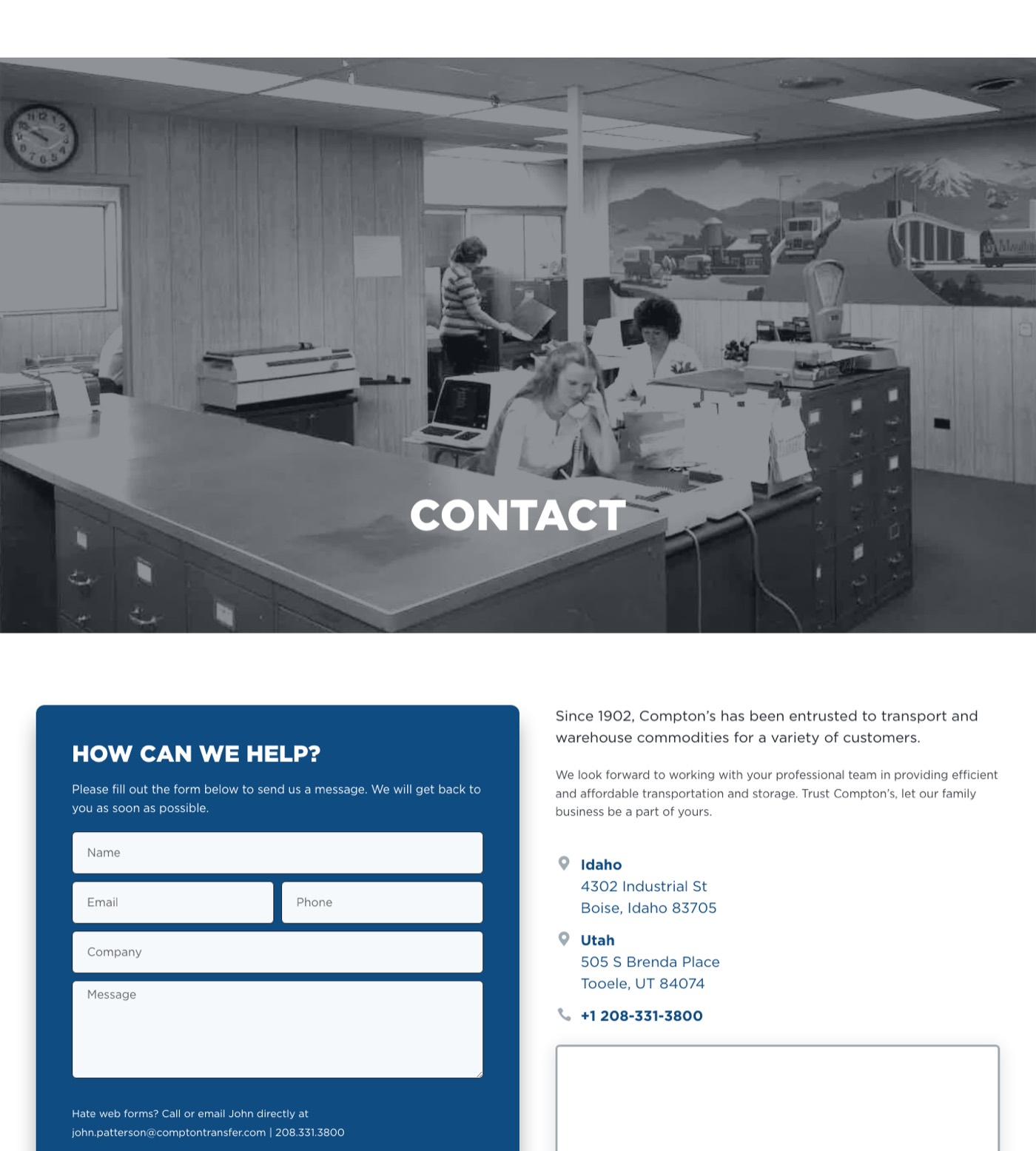 Current contact form
