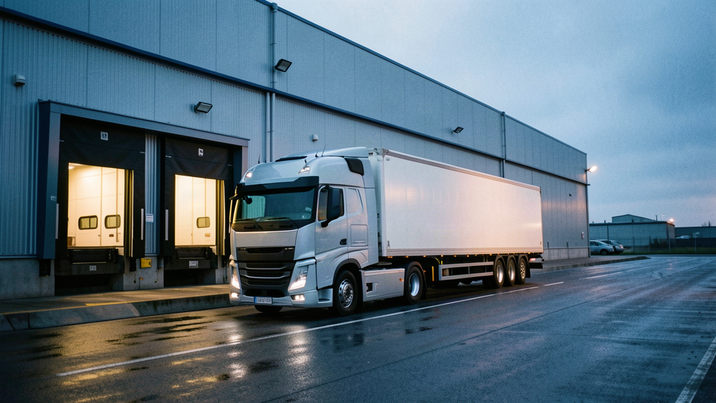 Freight truck at a Compton Transfer loading dock