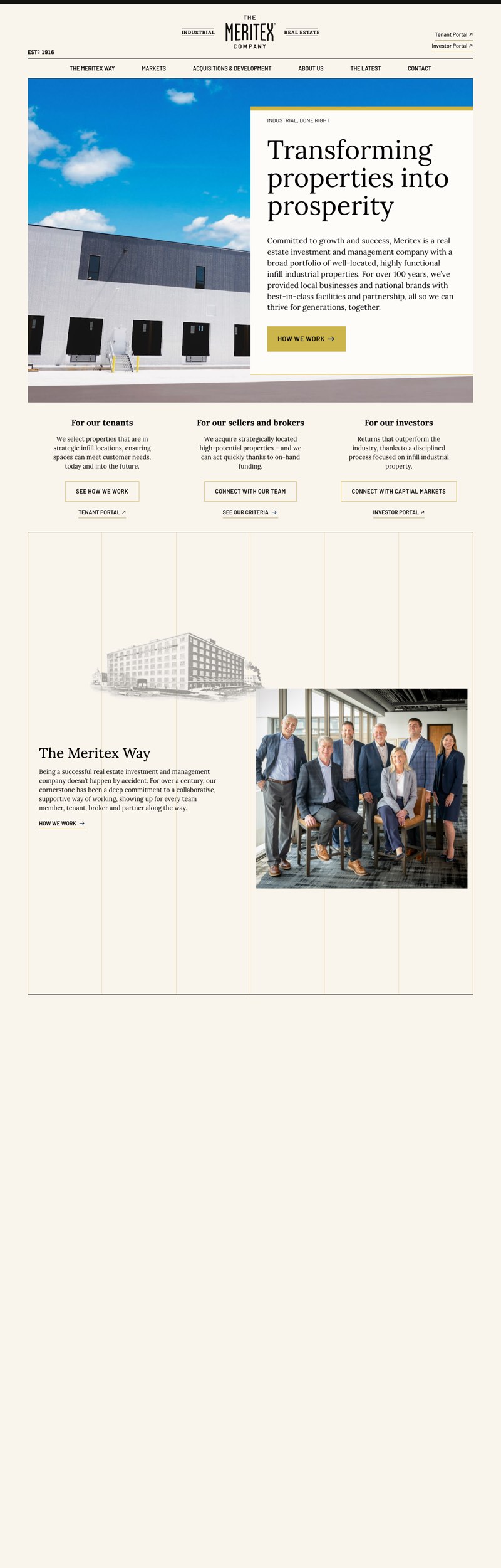 Meritex homepage